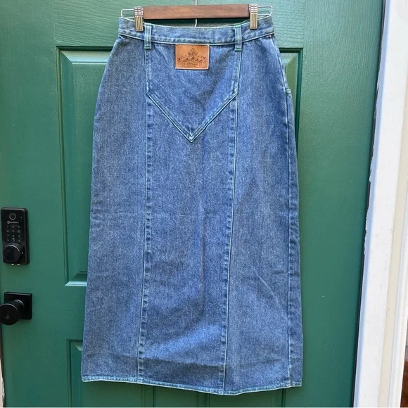 Coca-Cola Vintage 1986 Deadstock NWT Denim Jean Midi Skirt Button-Front 8 - Picture 7 of 15